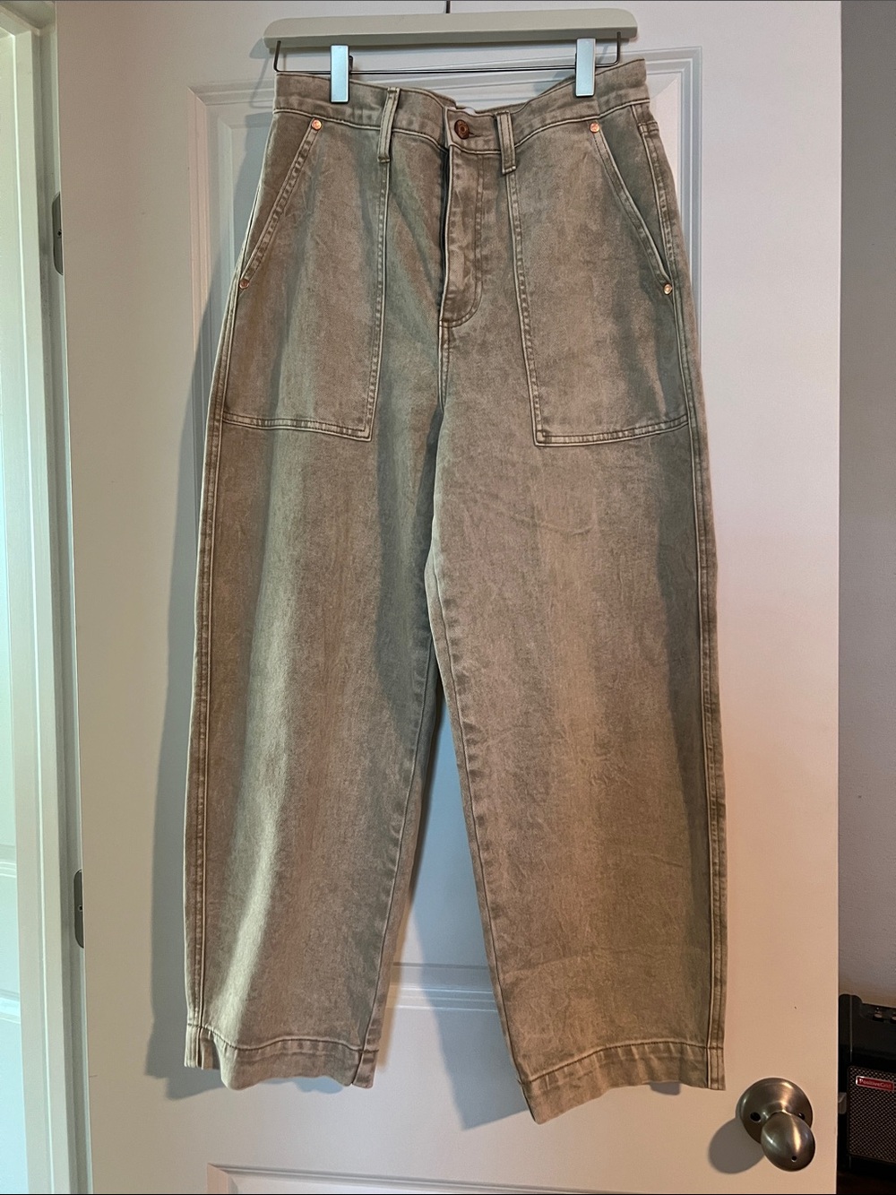 Pistola Washed Tan Turner High Rise Barrel Pants - 28